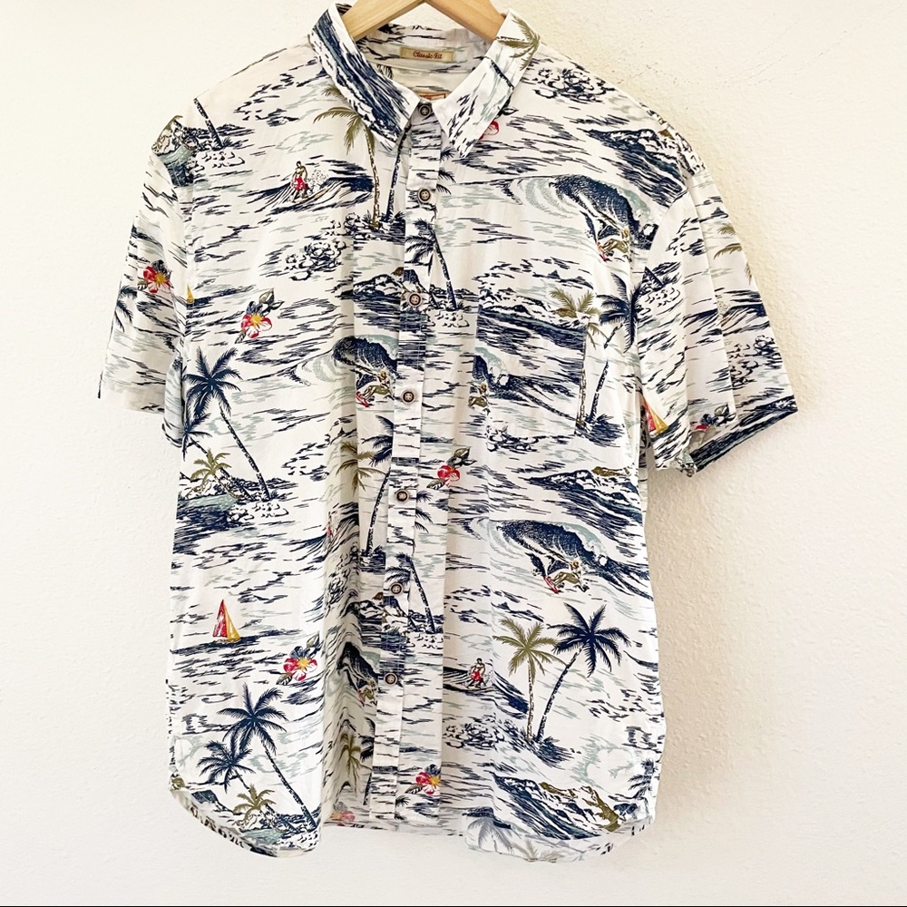 Lucky Brand California Hawaiian Print Button Down